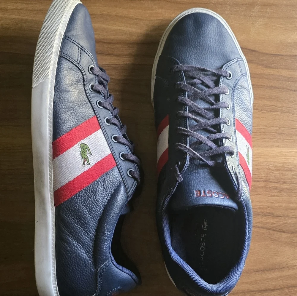 Lacoste Grand Vulc 120 Low Top Leather Sneakers Mens Size 11.5